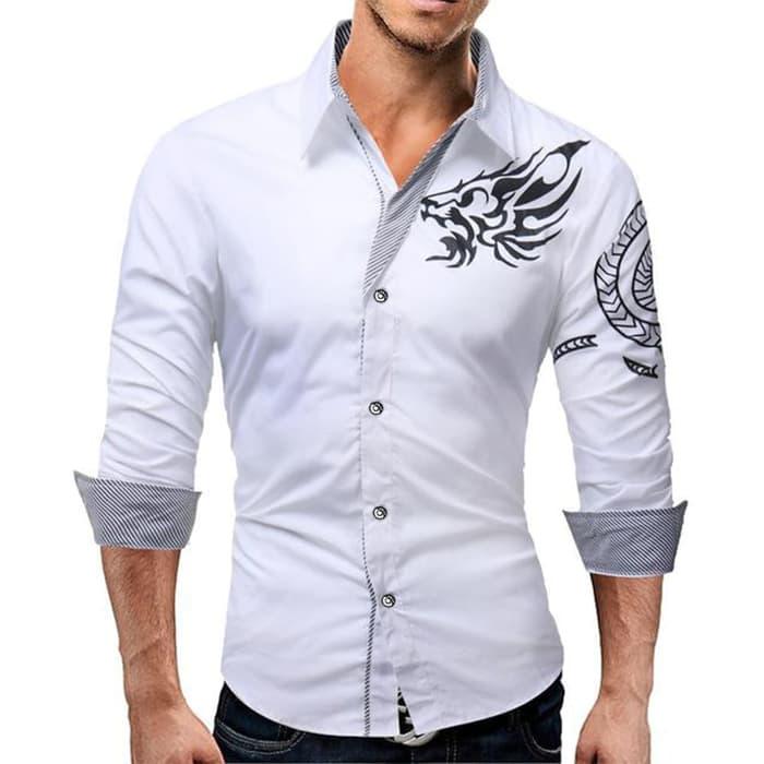 PAKAIAN BAJU KEMEJA PANJANG PRIA FORMAL DAN CASUAL WARNA PUTIH PREMIUM QUALITY 4Q
