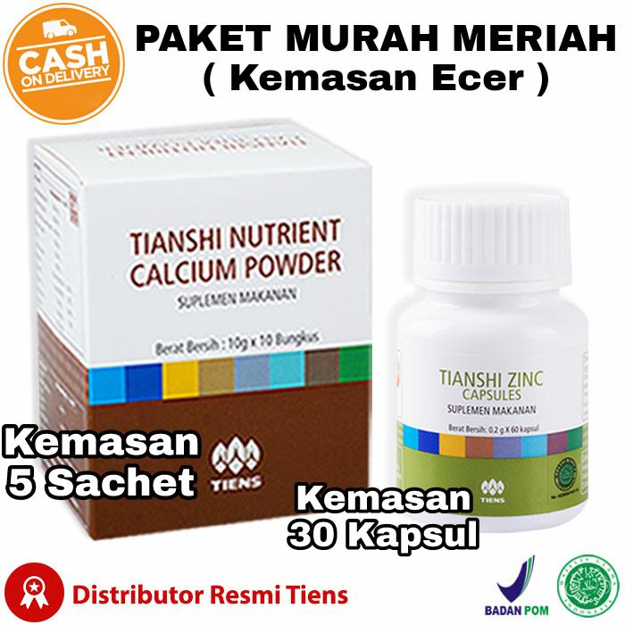 Tiens Peninggi Badan Ampuh Untuk 5 Hari / 5 Sachet Calsium 30 Kapsul Zinc Free Hadiah Menarik + Member Card HMC