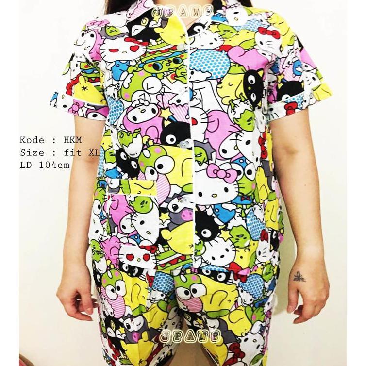 HK PIYAMA HELLO KITTY DEWASA BAJU TIDUR KARTUN BONEKA CELANA PENDEK - SALE PROMO!!