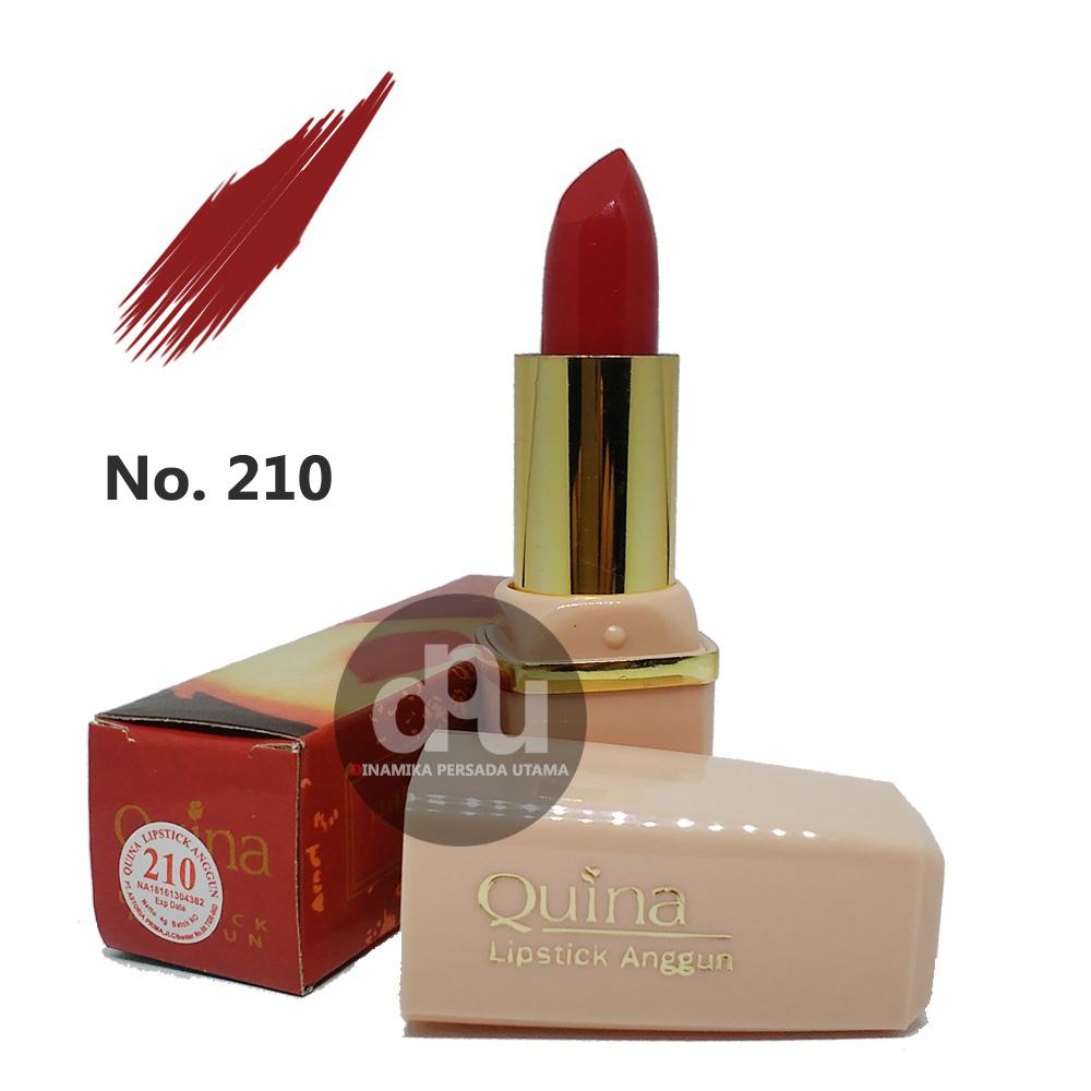 Lipstik Anggun QUINA Lipstick Glossy 210 / Makeup Bibir / Lipstik Glossy / Kosmetik / Kecantikan / Perawatan Make up