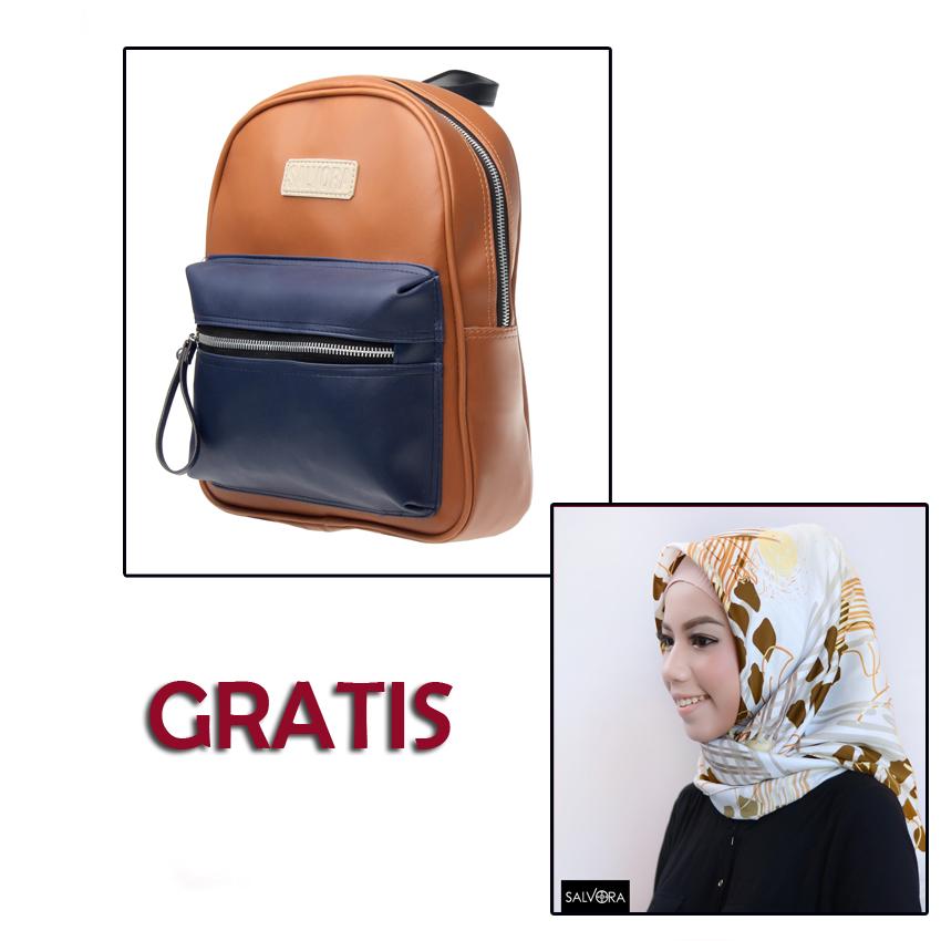 Salvora tas wanita / tas ransel wanita / tas ransel cewek / tas ransel wanita mini / tas ransel kulit/ tas wanita murah SV18 FREE JILBAB