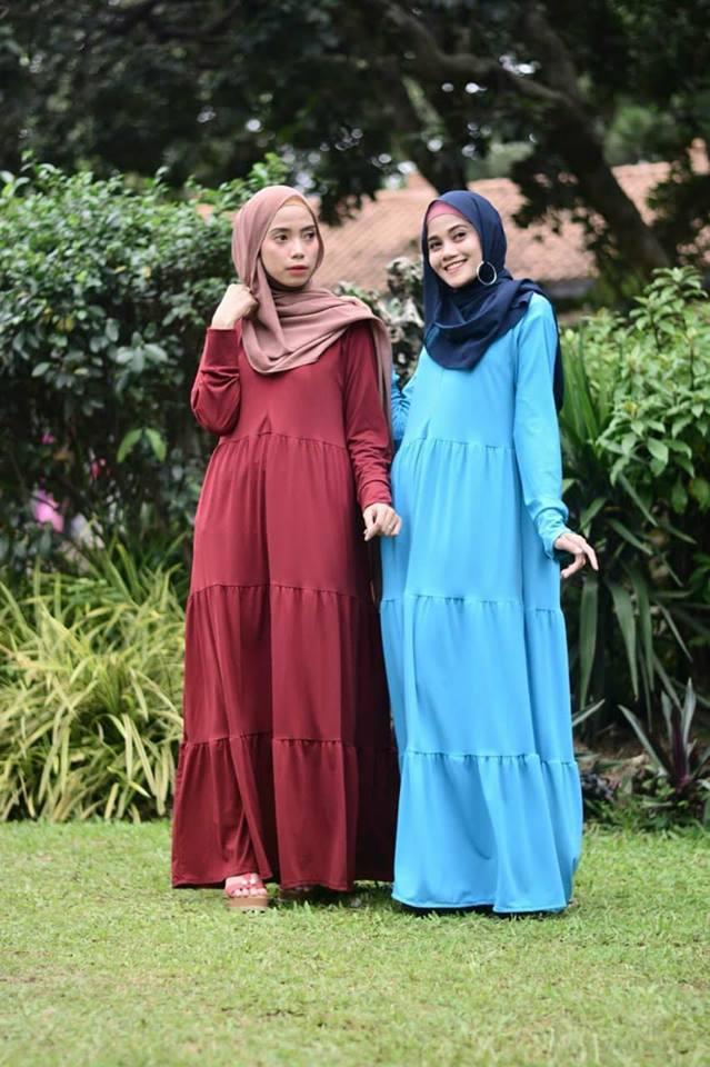 Gamis Wanita - Gamis Syari Bahan Jersey Super Polos - Rempel - Busui Friendly