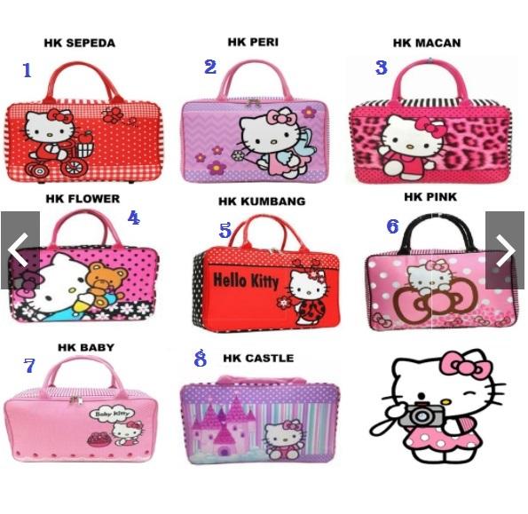 (PROMO MURAH) TRAVEL BAG SUPER KANVAS UKURAN BESAR (TAS KOPER JINJING/TAS RENANG) KARAKTER HELLO KITTY