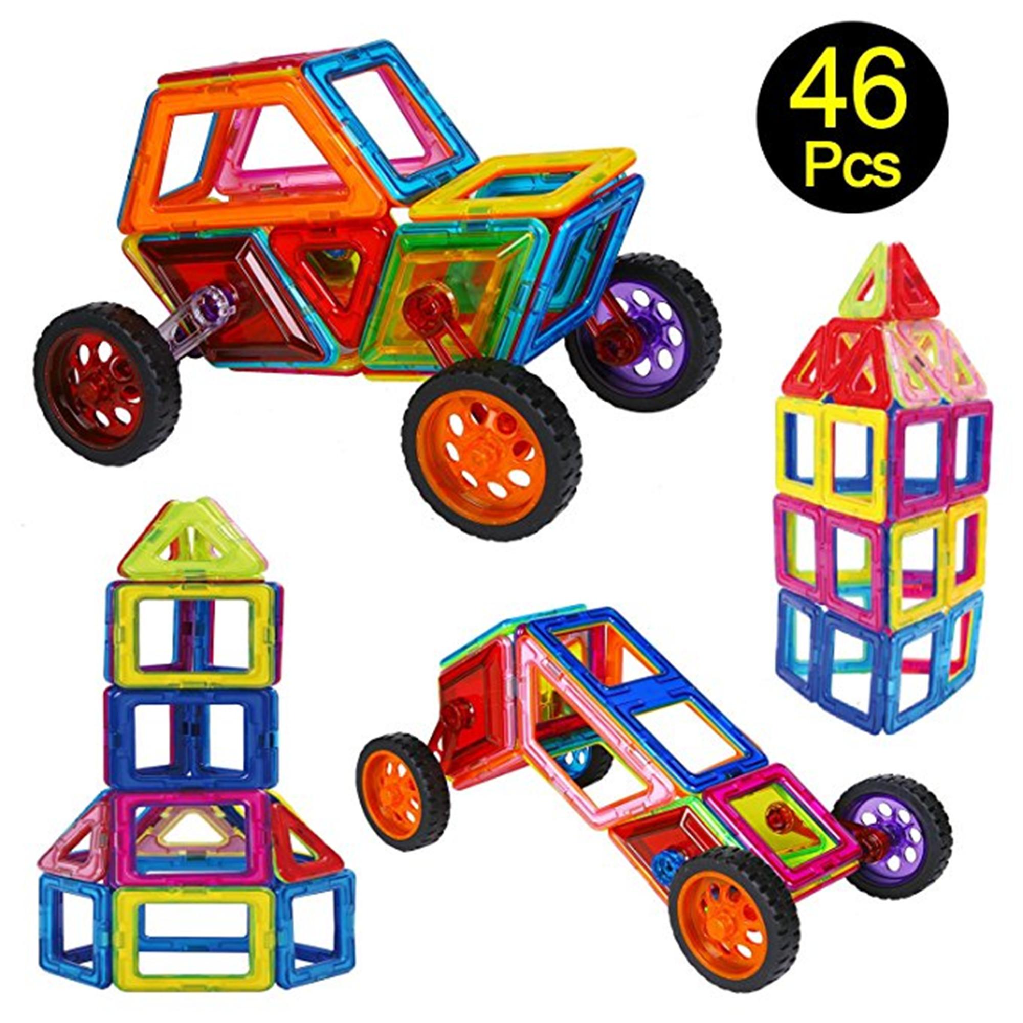 Buy & Sell Cheapest BLOCK BAG TOY Best Quality Product Deals Blok Bangunan Magnetik Shimfun 46 piece Mainan Magnet Judul Bentuk Konstruksi Meja Mobil Set dengan Tas