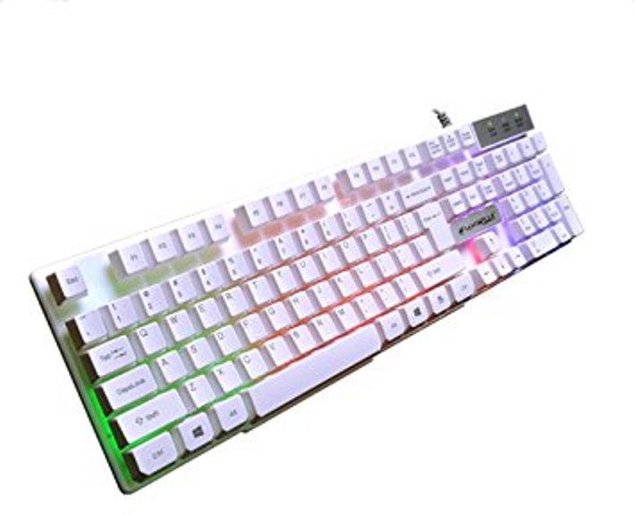 Keyboard Gaming Warwolf K1 putih