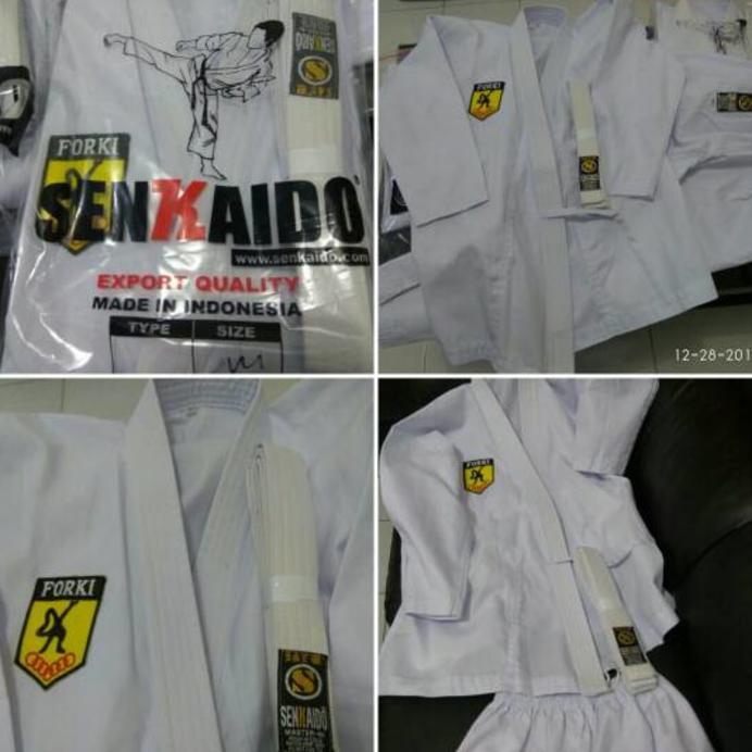 FREE ONGKIR SERAGAM BAJU KARATE PEMULA SENKAIDO TEGI UNIFORM JUDO AIKIDO PROMO