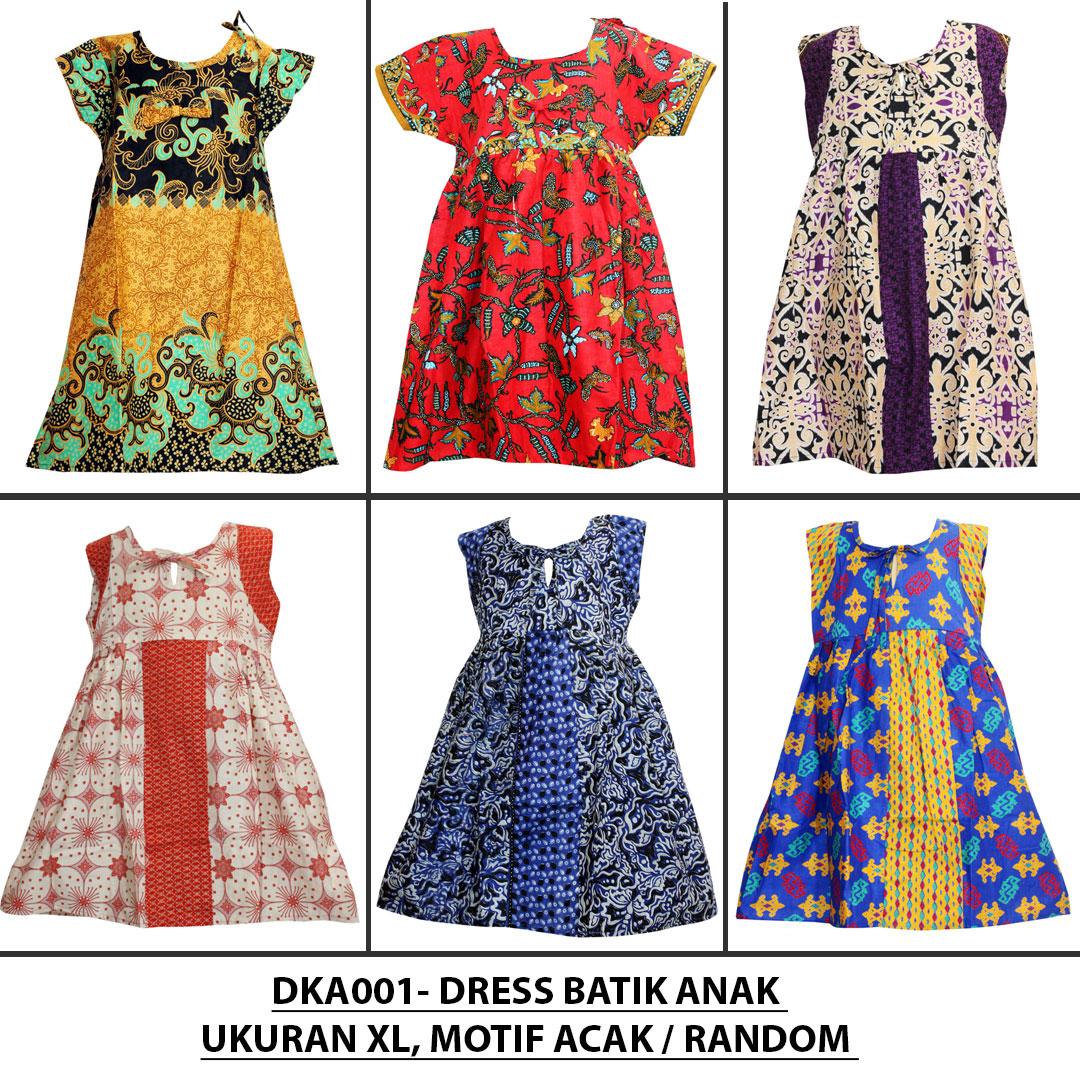 Dress Batik Anak, Baju Tidur Anak, Piyama Anak, Ukuran XL Usia 5-6 Tahun (DKA003) Batik Alhadi