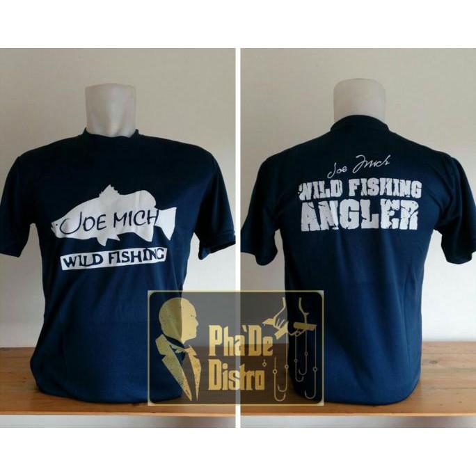 Kaos Wild Angler Barramundi Biru Dongker L - Pancingqsad