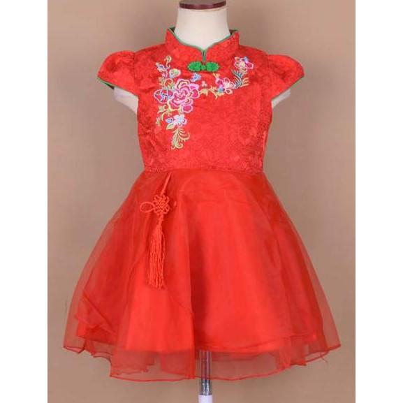 PROMO SALE - BAJU ANAK PEREMPUAN KOREAN PINK / CHEONGSAM DRESS MERAH F001