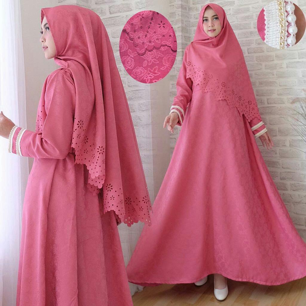 Jakarta Couple - Syari'i Rossa /Syari Maxi Cantik /Baju Gamis Muslim/ Gamis Mutiara / Gamis Murah / Atasan Muslim Wanita / Pakaian Baju Muslim