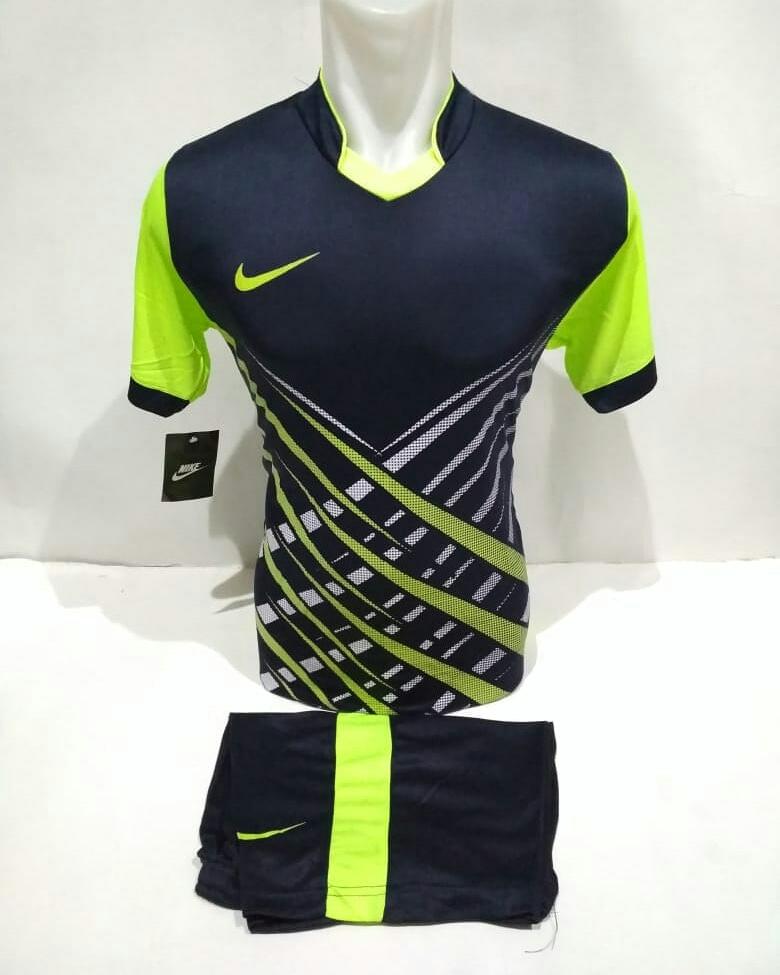Baju Kaos Olahraga Jersey Bola Setelan Futsal Volley Nike 26 Hitam Hijau