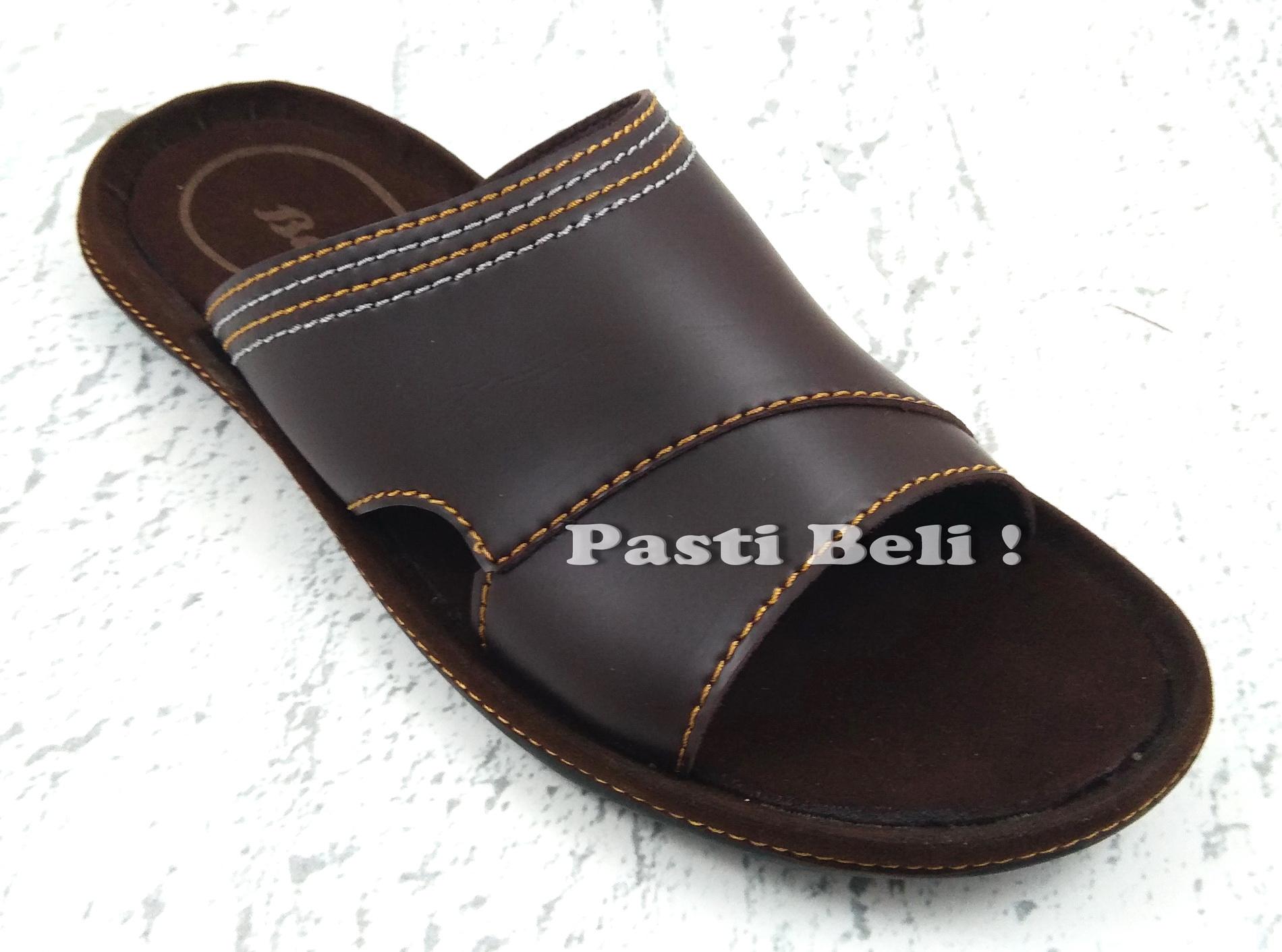 Bata Sandal Pria Kulit Keren 871-4145 - Coklat