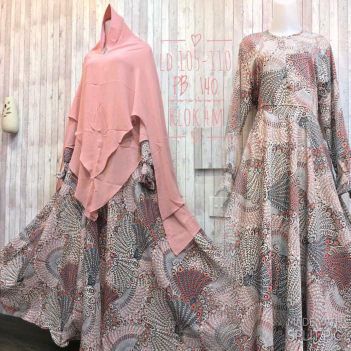 Adzra Gamis Murah syari /busana muslim wanita - Elmira Dress - Coklat