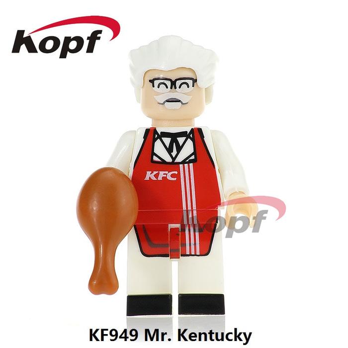BEST SELLER!!! KFC KF949 Mr Kentucky Fried Chicken Fast Food Custom Brick Minifigure - M9y0lG