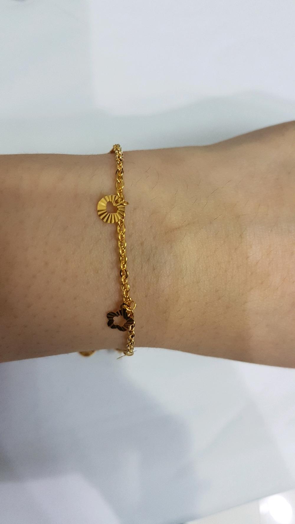 Gelang Emas Asli Kadar 875 Model Fancy Mainan Hampir 2 Gram