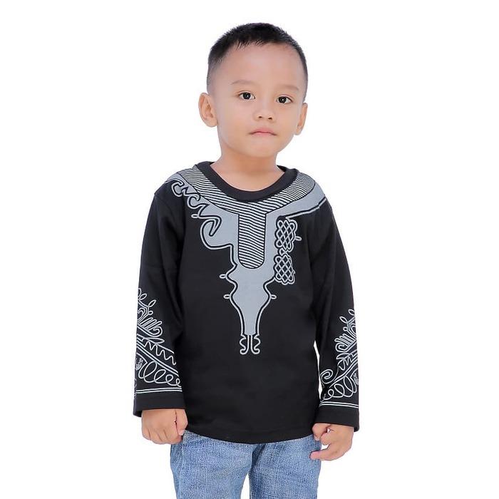 Baju Koko Kaos Muslim Anak 2-7 Tahun Distro Motif Wakanda Black Panther