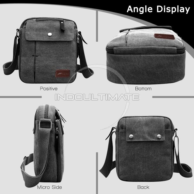 Tas Pria Kanvas Selempang REAL PICTURE / slempang Vintage Messenger Shoulder Bag AB-5801 ,