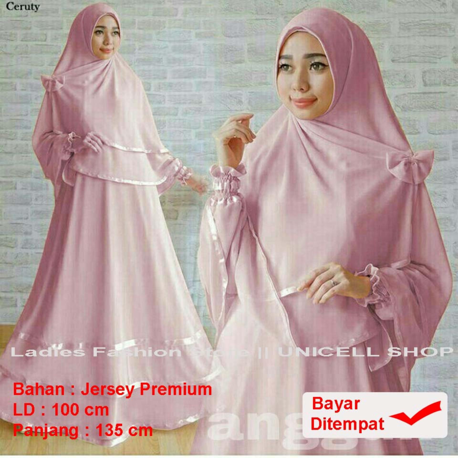 UC Baju Gamis Muslimah syari Fitri Busui / Set Terusan Maxi / Syari Simple Elegant / Baju Muslim Wanita / Kebaya Modern (ggunan) 1N - Pink Dusty /Hijab Muslimah / Baju Muslimah Wanita / Syari Syari'i Muslim / Gaun Muslim / Long Dress Muslimah Wanita
