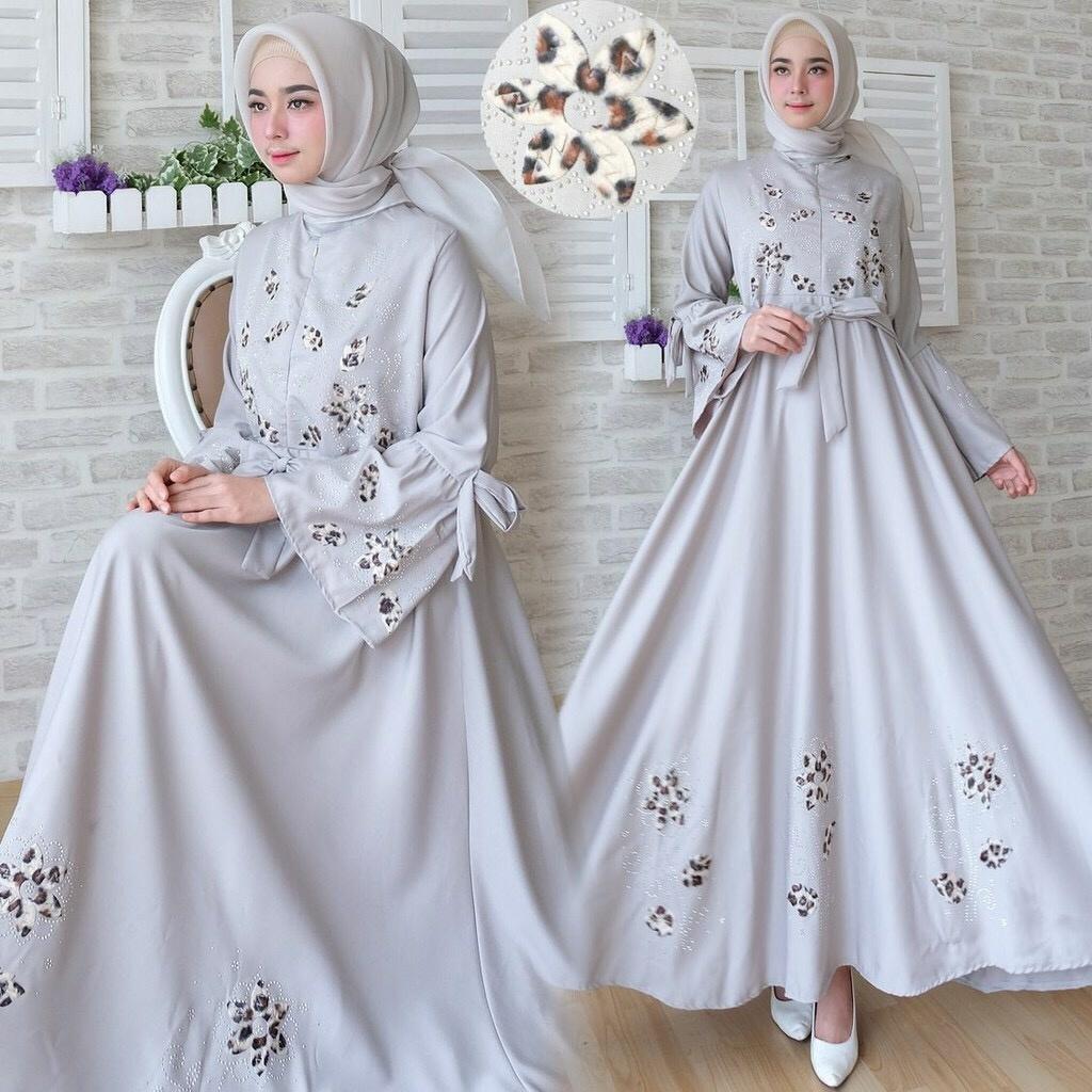 AULIA MAXI GAMIS l PAKAIAN MUSLIM l PAKAIAN LEBARAN WANITA l HIJAB PEREMPUAN ISLAM l JLBAB WANITA MUSLIM l DRESS ISLAMI SYARIAH SYARI HITAM PUTIH ABU ABU PINK