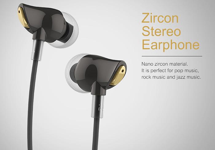 Rock Zircon Stereo Earphone Headphone Headset With Microphone Bahan Nano Hi-Fi 3.5mm Audio Input HD Tone Volume Control