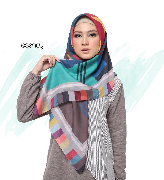 KERUDUNG PRINT SEGI EMPAT BAHAN VOAL BY DEENAY/SCARF VOAL