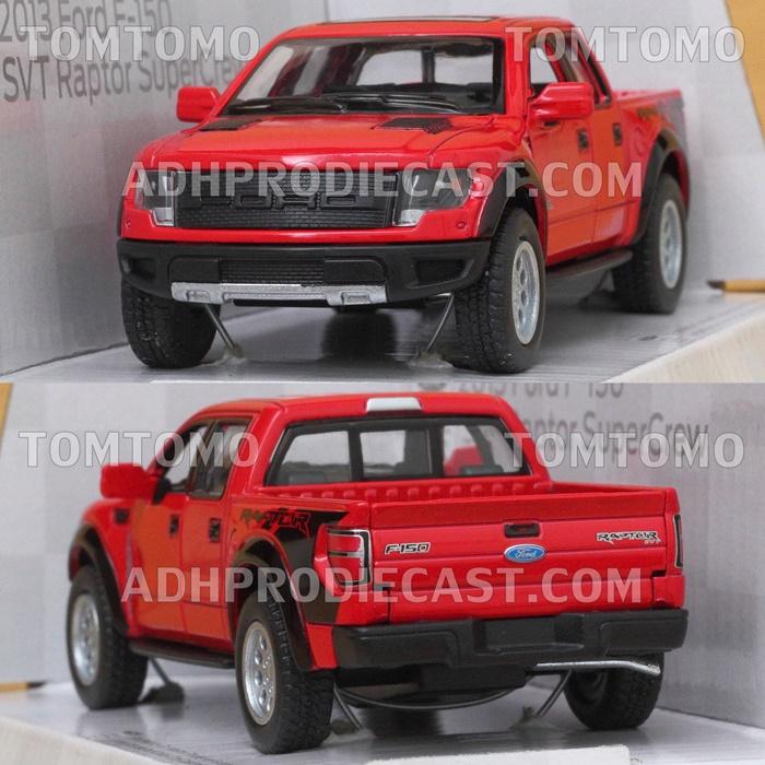 Ford F-150 Raptor Pickup - Merah Diecast Miniatur Mobil Mobilan Jip Truck Bak Mainan
