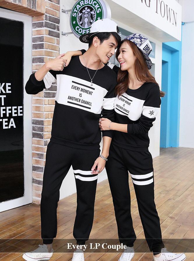 LenganPanjang Kaos Lengan Panjang Couple Baju Pasangan Keren Every Hitam