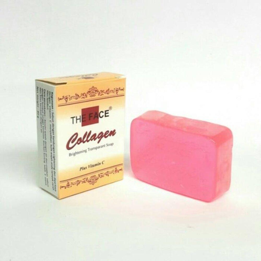 Sabun Batangan The Face Collagen - Brightening Transparant Soap + Vit C