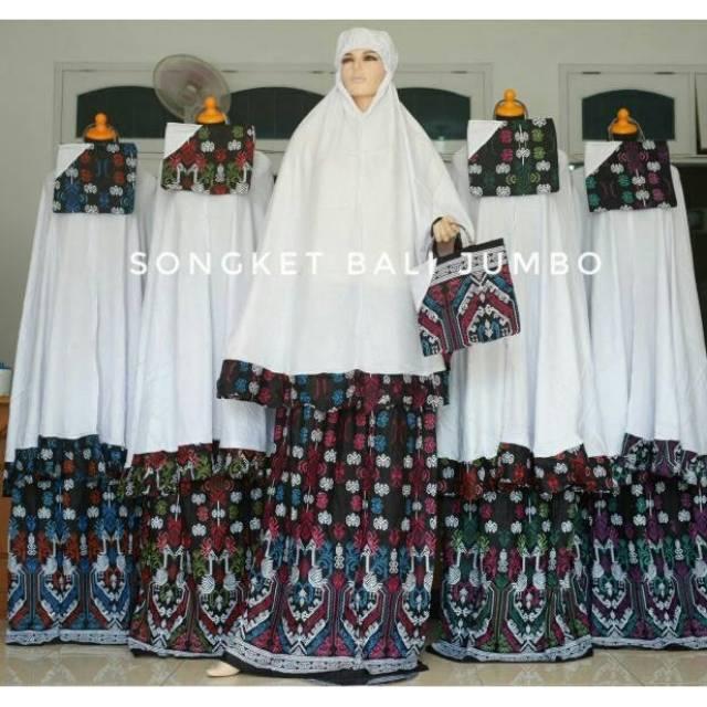 Aneka mukena songket bahan rayon super adem dan nyaman super jumbo termurah aceh isi 5