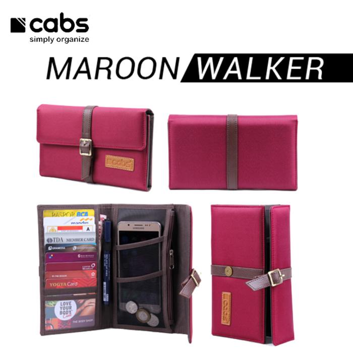 Cabs Pocket Walker - Dompet Wanita & Pria HPO Organizer Dompet Kartu Branded Serbaguna Dompet Lokal Cewek Cowok Wallet Card Holder Multifungsi - Maroon