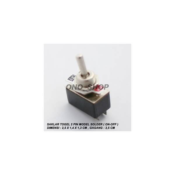 Saklar Togel Solder Hitam 2 Pin On-Off
