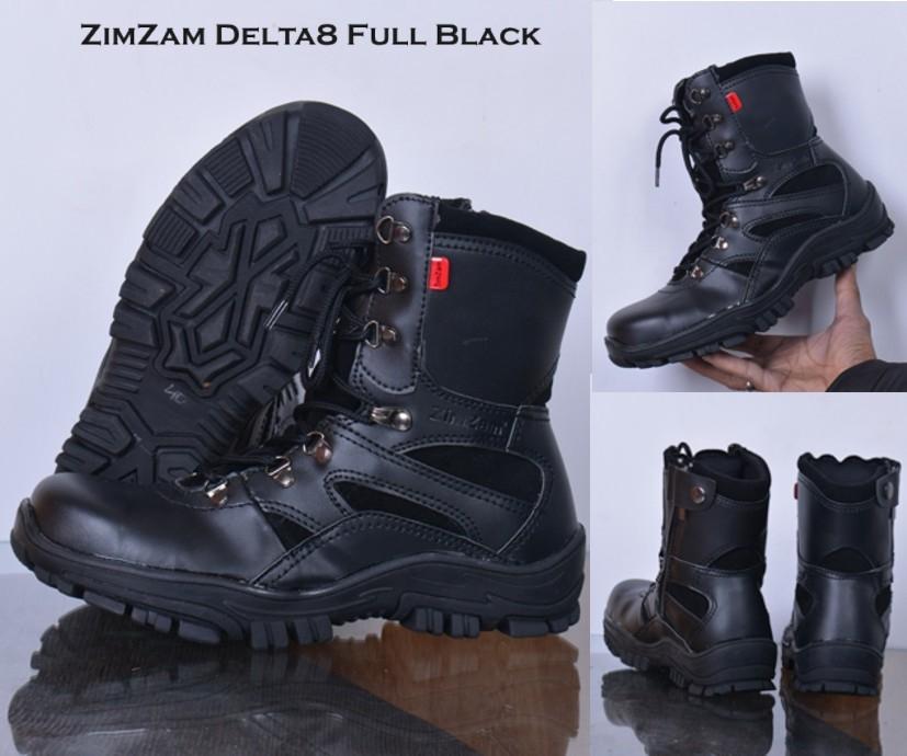 Promo sepatu pria zim zam delta boots safety hitam sleting original Diskon