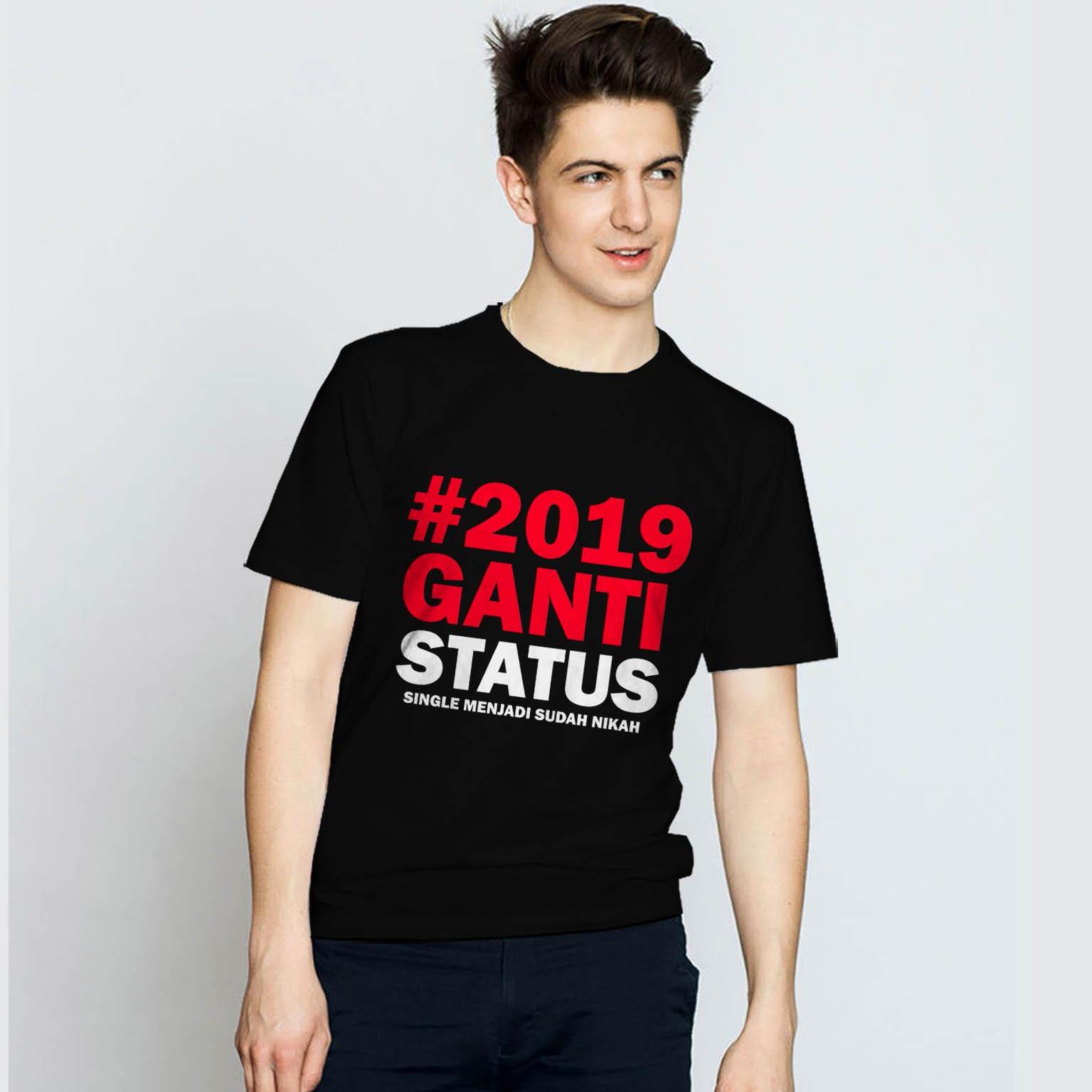 Pd Cloth Kaos Distro 2019 Ganti Status Single Menjadi Sudah Nikah Quality Lengan Pendek - Hitam Pd Cloth Kaos Distro 2019 Ganti Status Single Menjadi Sudah Nikah Quality Lengan Pendek - Hitam