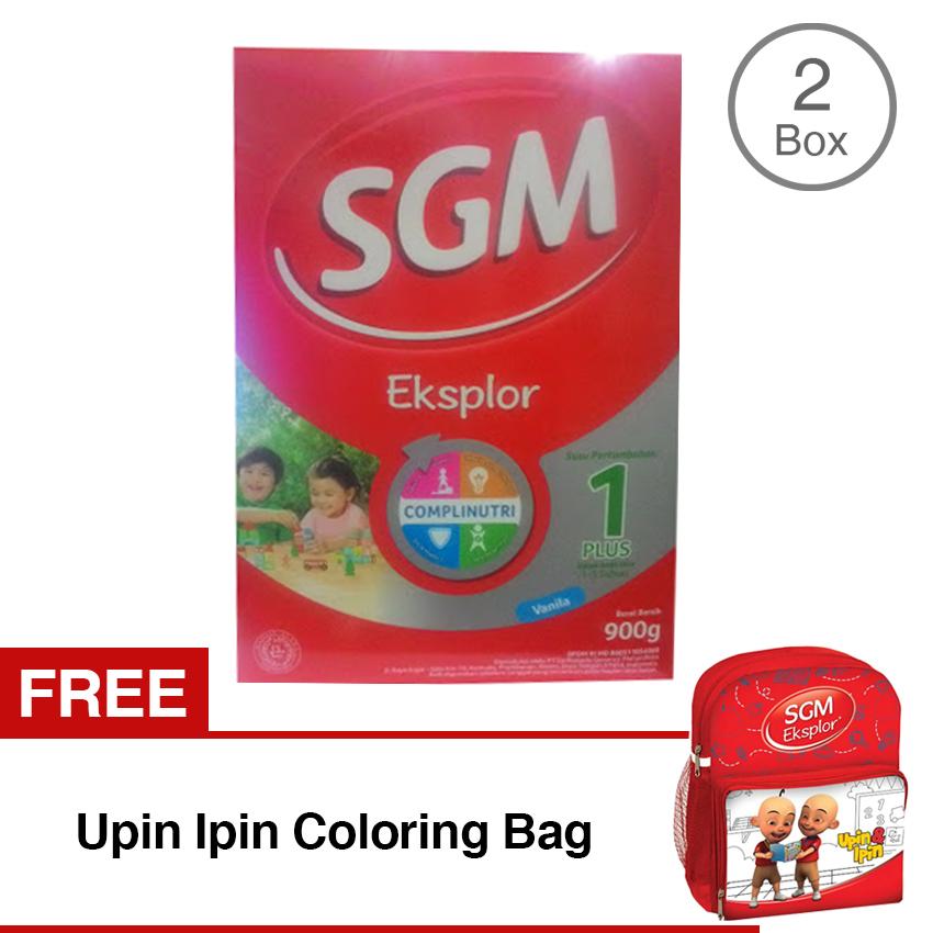 SGM Eksplor Complinutri 1+ Susu Pertumbuhan - Vanila - 900gr - Bundle isi 2 Box FREE Upin Ipin Coloring Bag