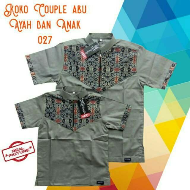 Promo Baju koko anak ayah sepasang couple Fashion