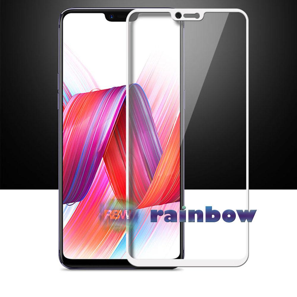 Rainbow Tempered Glass Full Screen Oppo F7 Putih / Screen Protector Oppo F7 White / Temper Oppo F7 / Pelindung Layar / Anti Gores Kaca Screen Guard Temper Glass Oppo F7 - Putih