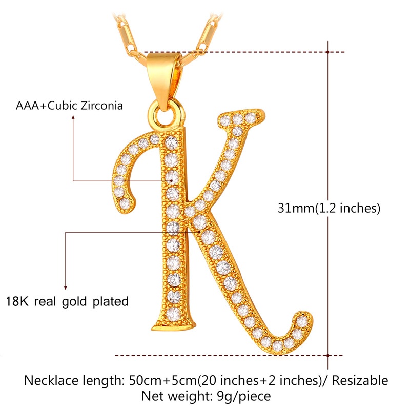 Bahan: 18 Karat Berlapis Emas Yang Sesungguhnya, AAA + Kubik Zirconia. Jenis Perhiasan: Kalung Liontin