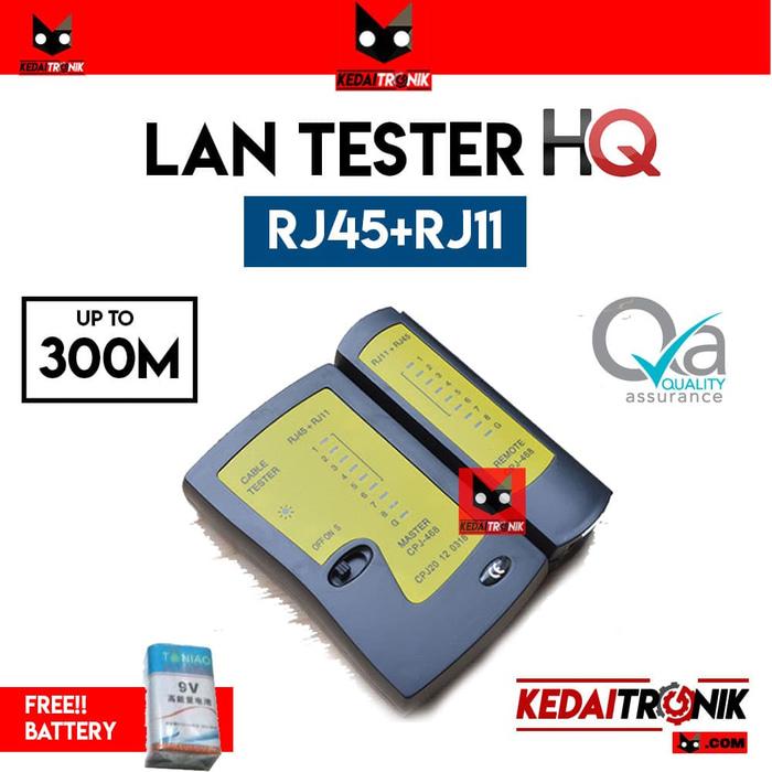LAN Tester Dual HQ RJ45+RJ11 Kabel LAN/UTP Cable Konektor Connector