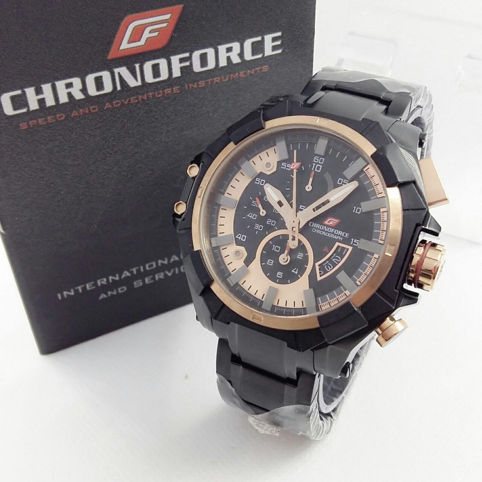 Jual Jam Tangan Pria CHRONOFORCE line Harga Murah CHRONOFORCE CR5252GZ Jam Tangan Kasual Pria Full Stainless Chronograph Mode