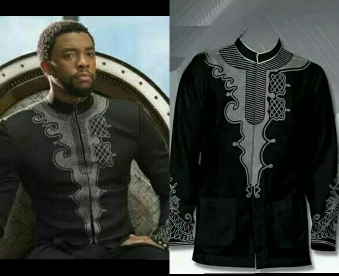 Kemeja muslim pria/Baju Koko Ngetren/Baju Koko Lebaran koko terbaru/Jasko muslim wear baju muslim koko pria PANTHER black (motif bordir tebal)