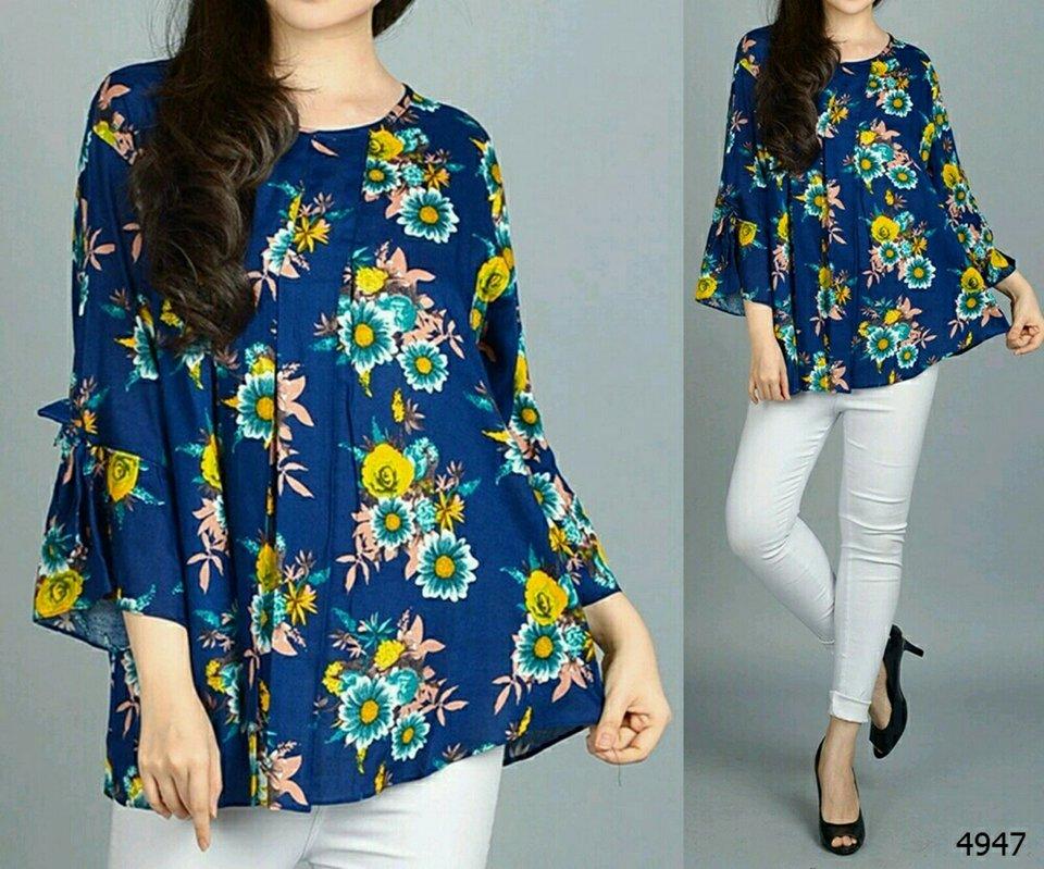 legiONshop-blouse wanita | blouse ukuran besar | baju cewek | blouse jumbo | pakaian ukuran jumbo FLOWMER (size XXXL)