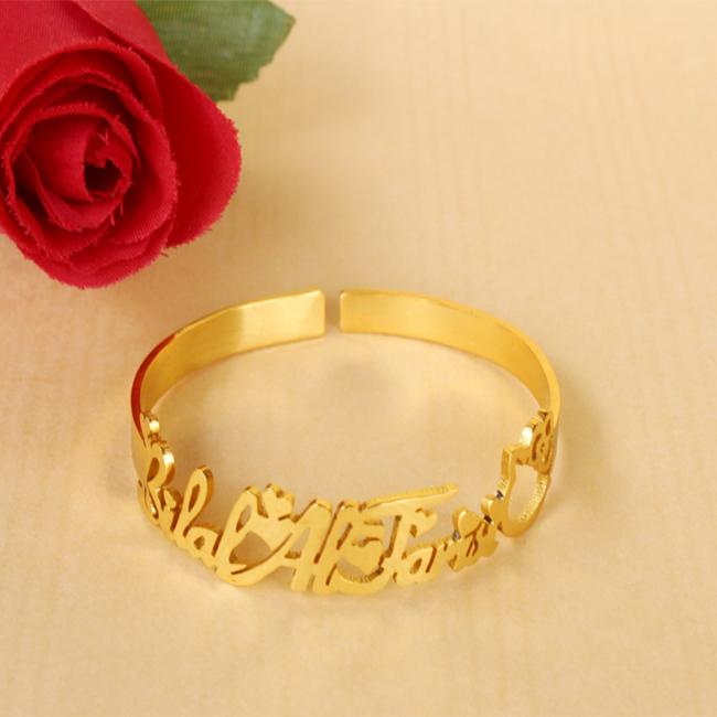 Jual Gelang Nama Gold Lapis Emas 24 Karat Bisa cetak sesuai nama