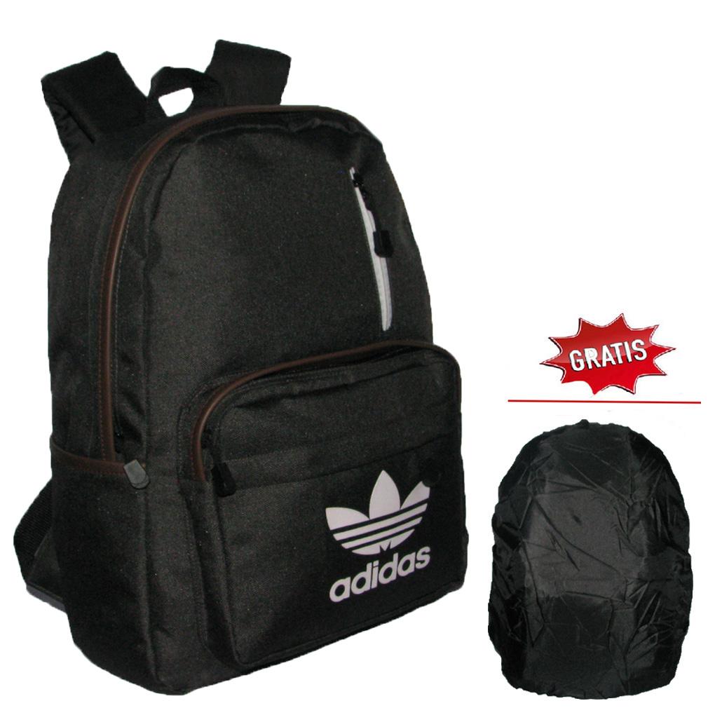 Backpack Simpel Casual Adidas dengan Raincover - Dark Grey