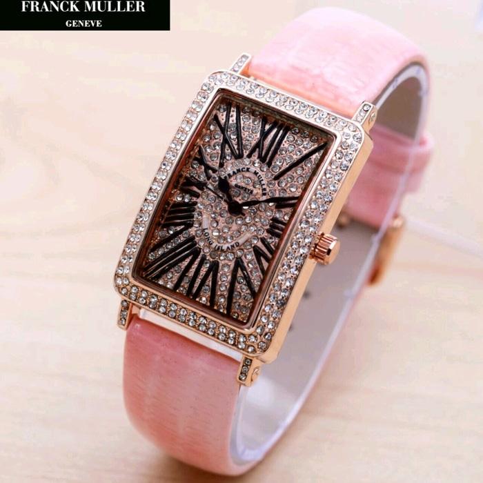 Jam Tangan Wanita Franck Muller Long Island Romawi Kulit FM