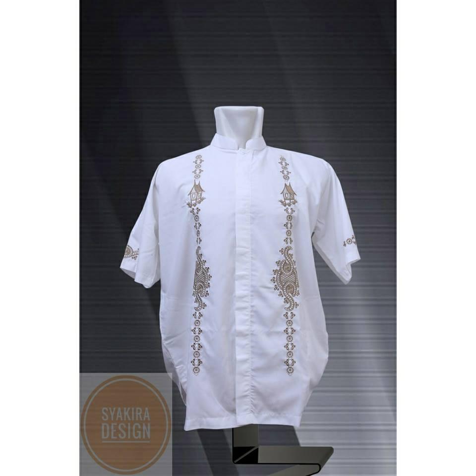Baju Koko teluk Belanga Bordir Lengan Pendek
