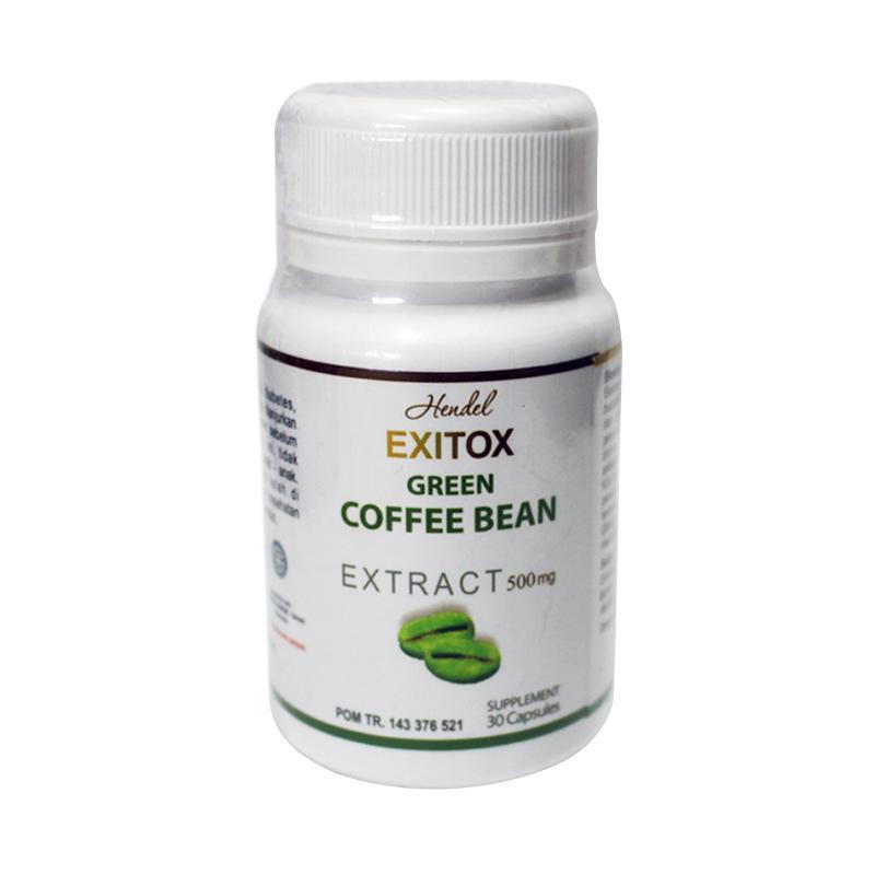 Obat Pelangsing Badan Herbal Hendel Exitox Greenco-Green Coffee - 30 Kapsul