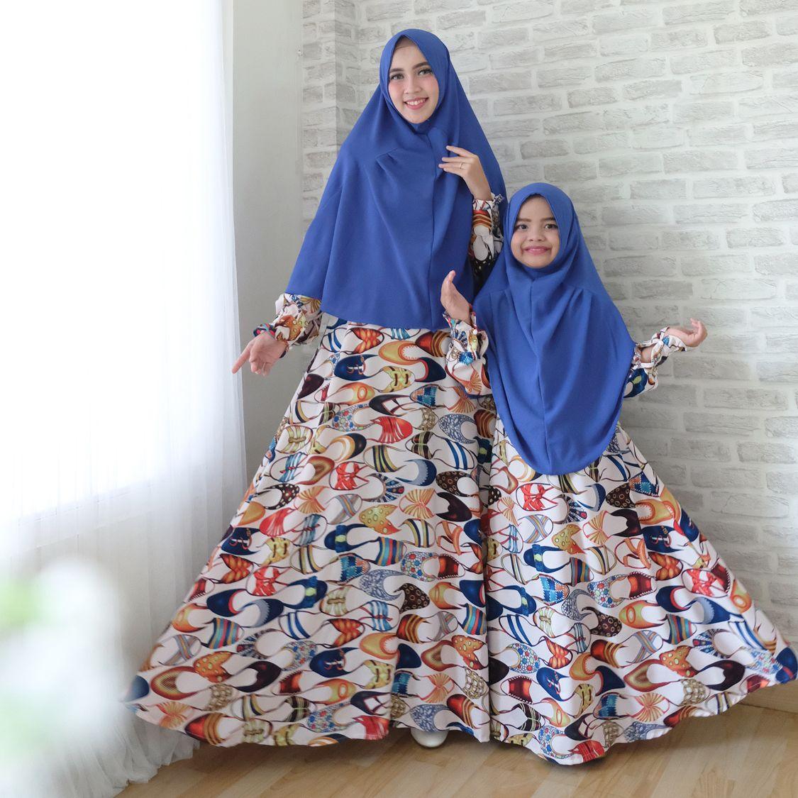 RULIVA- COUPLE IBU DAN ANAK SYARI CANTIK GAMIS SET COUPLE SYARI PLUS KHIMAR IBU DAN ANAK PASANGAN