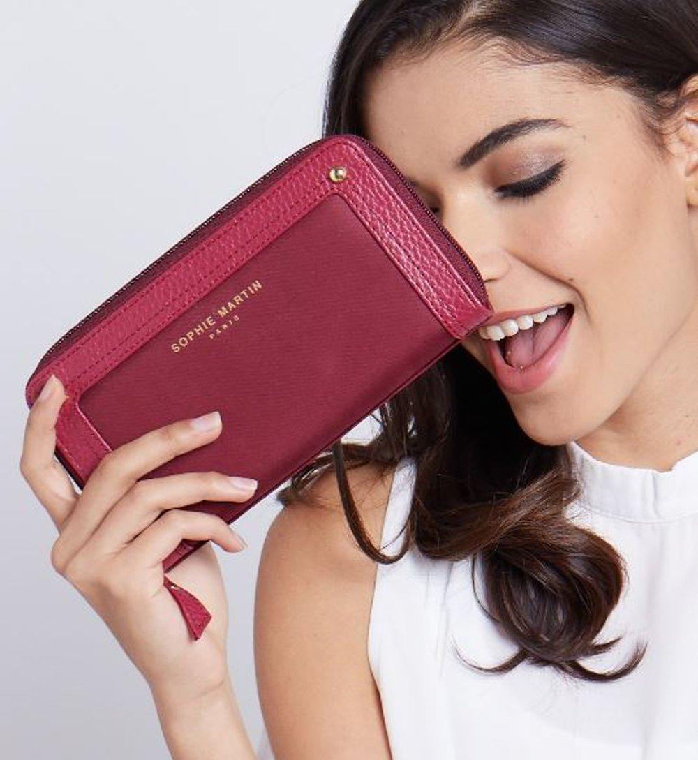 TOP BRAND DOMPET WANITA SOPHIE MARTIN PARIS DIORA 1098 BRANDED IMPORT MURAH WALLET KOREA LV PESTA CEWEK PREMIUM ASLI MEWAH GROSIR KULIT MERAH MAROON PANJANG