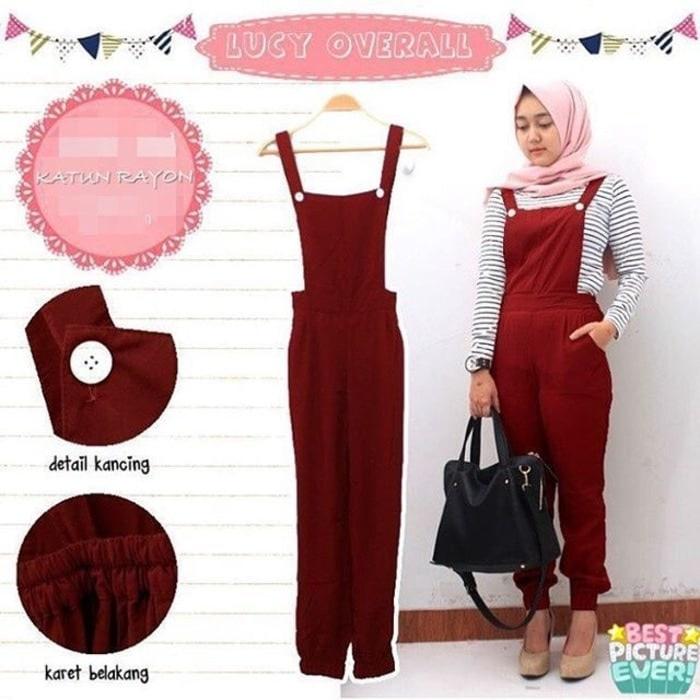 Celana Lucy Overall - Overall Celana Baju Kodok Baju Pesta Busana Muslim Wanita Jumpsuit Busana Muslim