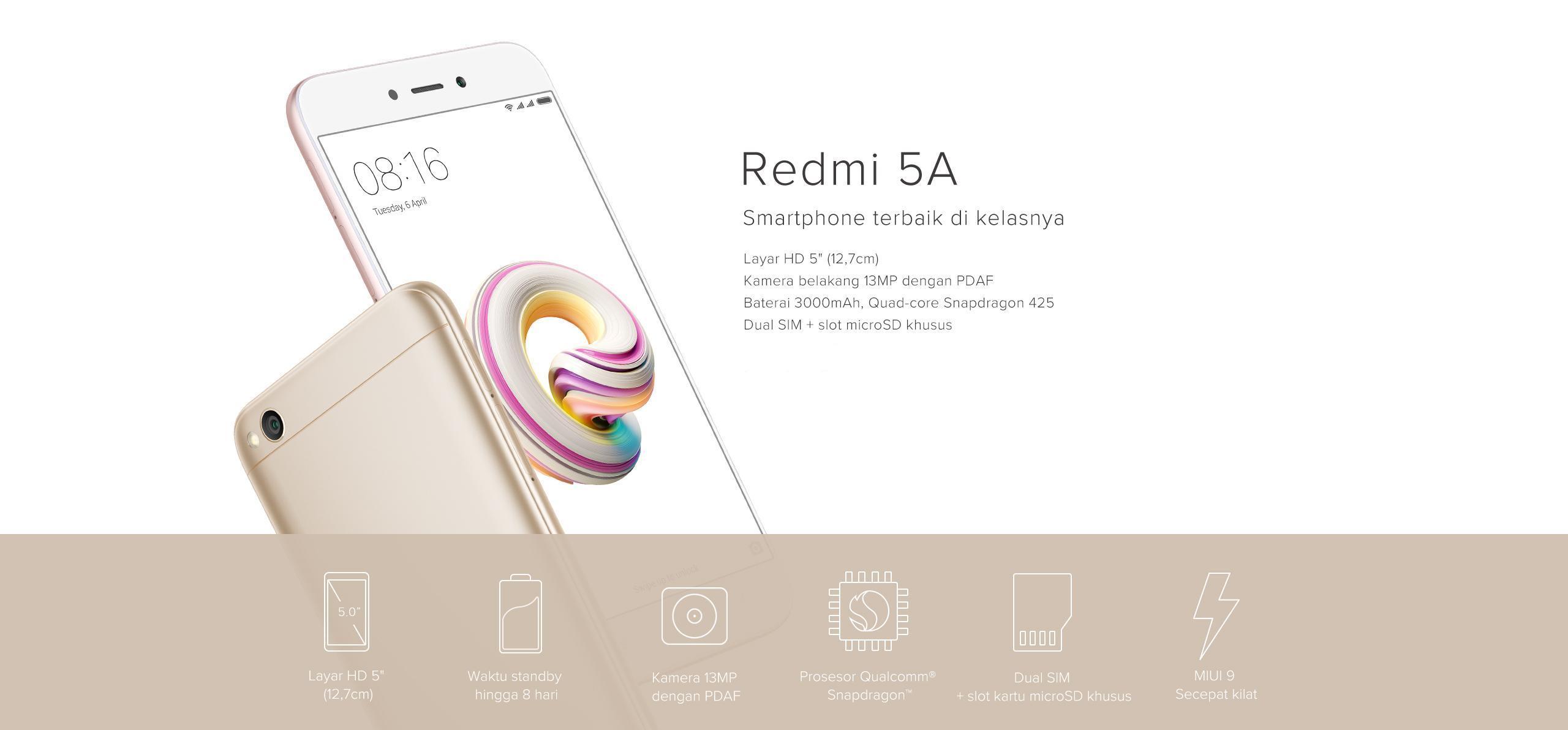 Diskon Terbaik Untuk Spesifikasi Dan Hp Xiaomi Terbaru 2016 – Flash Xiaomi Redmi 5A saat ini menjadi salah satu smartphone yang terkenal dengan smartphone Android dengan harga murah tapi memiliki desain mewah serta